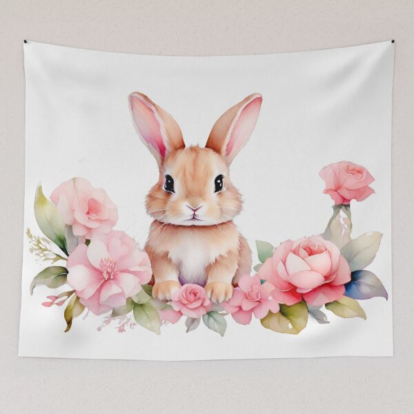 Item preview, Cute Easter Bunny Floral Bunny Rabbit designed and sold by SideKickCreates.