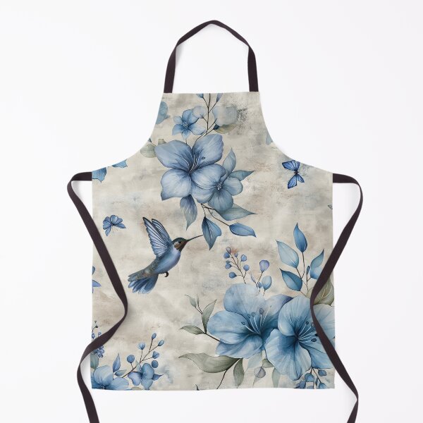 Item preview, Blue watercolor design featuring vibrant hummingbird flitting among flowers. designed and sold by clecticuk.