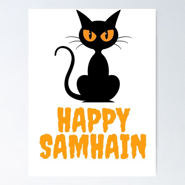 Item preview, Happy Samhain  - Samhain Cat Greeting Card designed and sold by Melty Shirts.