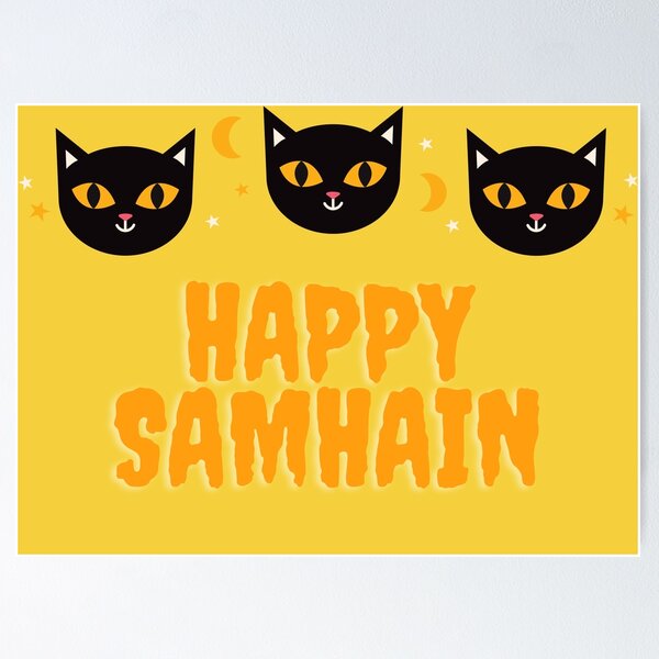 Item preview, Samhain Cats - Halloween Cats Greeting Card designed and sold by Melty Shirts.
