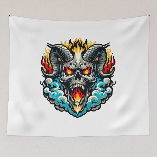 Item preview, Angry Satan Skull Ghost Eye On Fire designed and sold by SimpleP.