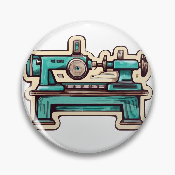 Artikelvorschau, Vintage-Drehmaschine-Illustration – Maschinisten-Handwerkskunst entworfen und verkauft von NiftyWrx.