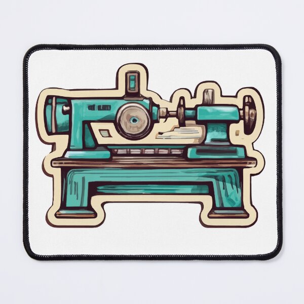 Item preview, Vintage Lathe Machine Illustration - Machinist Craftsmanship designed and sold by NiftyWrx.