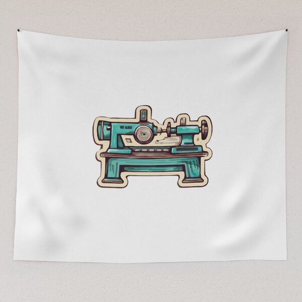 Item preview, Vintage Lathe Machine Illustration - Machinist Craftsmanship designed and sold by NiftyWrx.