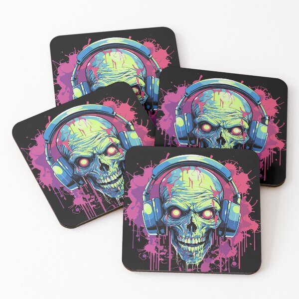 Item preview, Disc jockey de calavera zombie designed and sold by drizzd.