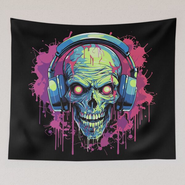 Item preview, Disc jockey de calavera zombie designed and sold by drizzd.