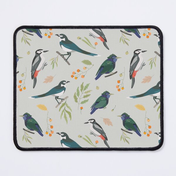 Item preview, Seamless pattern with forest birds, leaves, berry designed and sold by Nattalu.