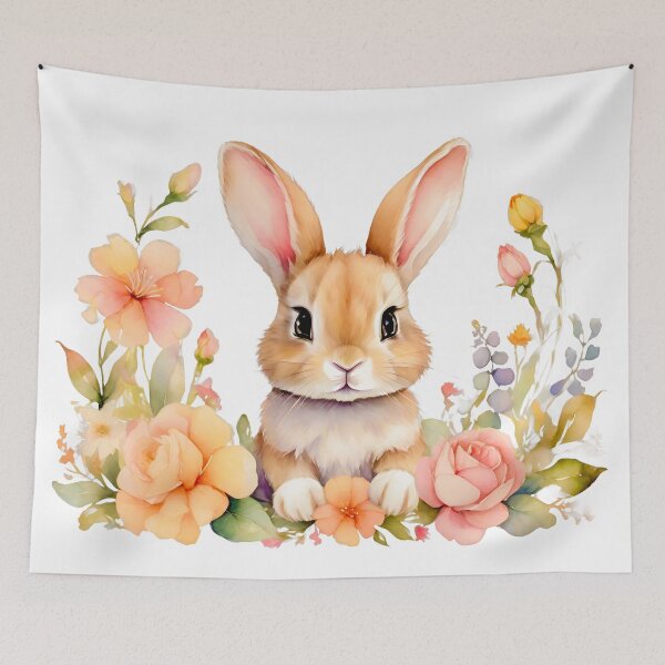 Item preview, Cute Easter Bunny Floral Bunny Rabbit designed and sold by SideKickCreates.