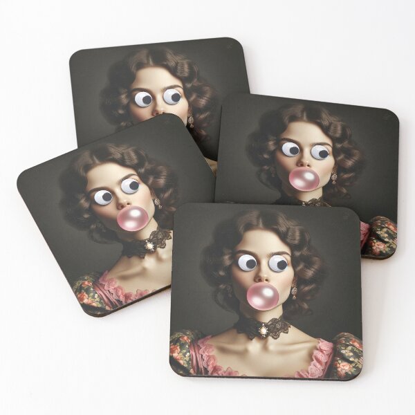 Item preview, Alterted Art - Woman with Googly Eyes and Bubblegum, maximalist,  designed and sold by PyxieZen.