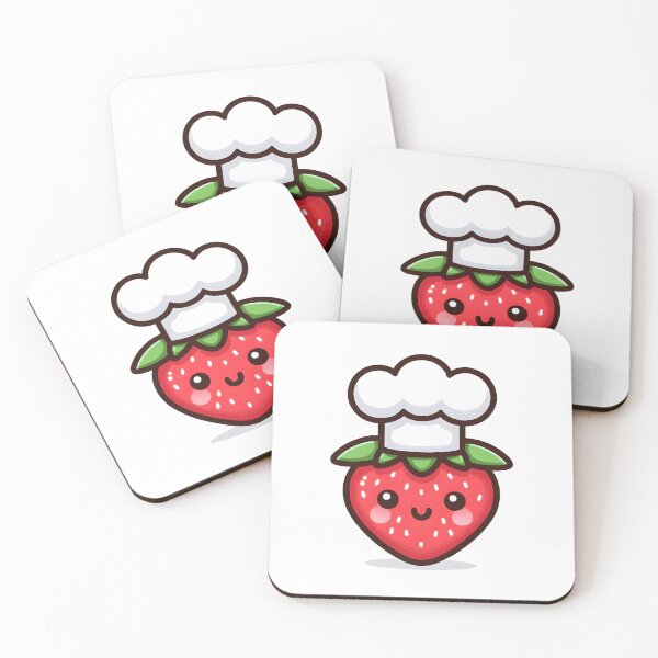 Item preview, Kawaii Strawberry With Chef Hat designed and sold by CanvasCutie.