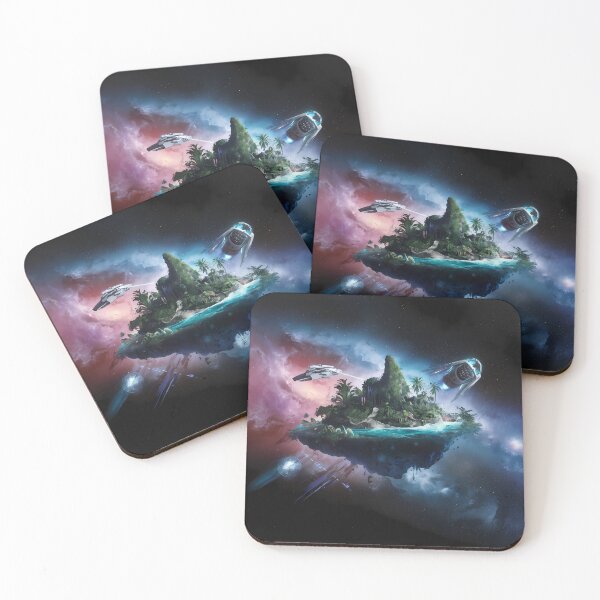 Item preview, 3D render of a lush, tropical island floating in the vastness of outer space designed and sold by FashionCanvas23.