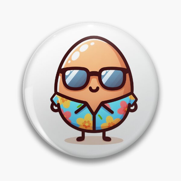 Item preview, Kawaii Egg With A Hawaiian Shirt And Sunglasses designed and sold by CanvasCutie.