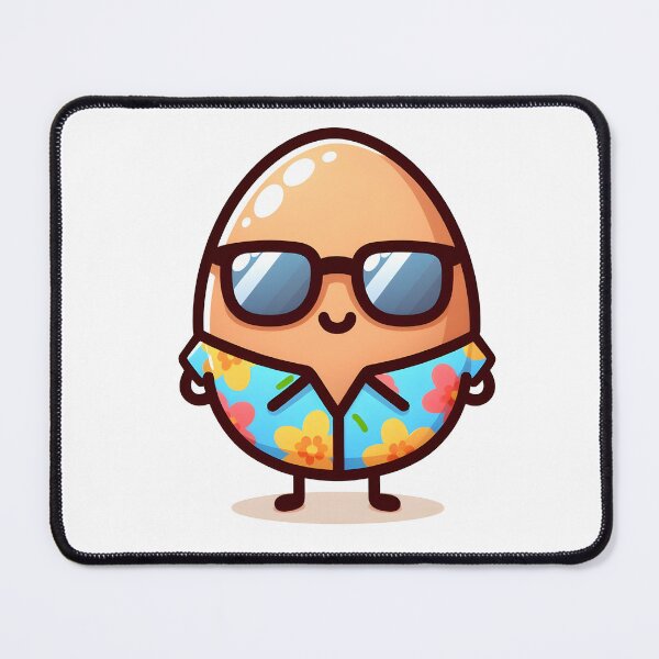 Item preview, Kawaii Egg With A Hawaiian Shirt And Sunglasses designed and sold by CanvasCutie.
