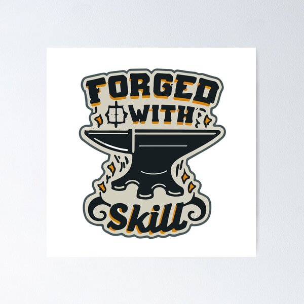 Item preview, Forged with Skill - Retro Blacksmith Anvil Design designed and sold by NiftyWrx.