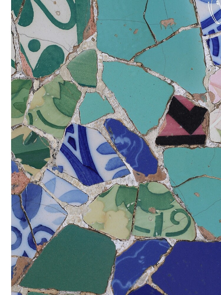 Thumbnail 5 of 5, Graphic T-Shirt, Turquoise and blue mosaic floral patterns. designed and sold by GDRDesign.