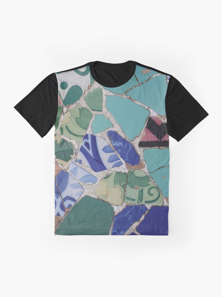 Thumbnail 4 of 5, Graphic T-Shirt, Turquoise and blue mosaic floral patterns. designed and sold by GDRDesign.