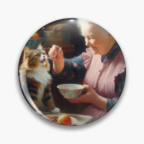 Item preview, Grandma feeding the Cat designed and sold by Ramon-Shop.