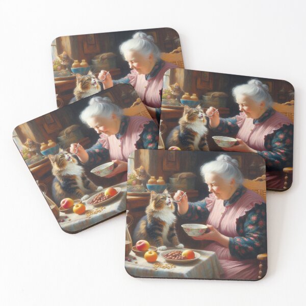 Item preview, Grandma feeding the Cat designed and sold by Ramon-Shop.