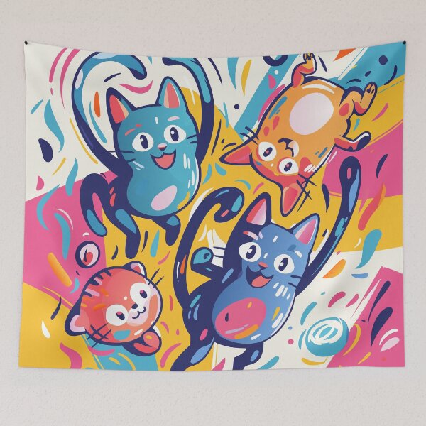Item preview, Cheerful Companions: Smiling Cats Delight designed and sold by Ipek Morel.