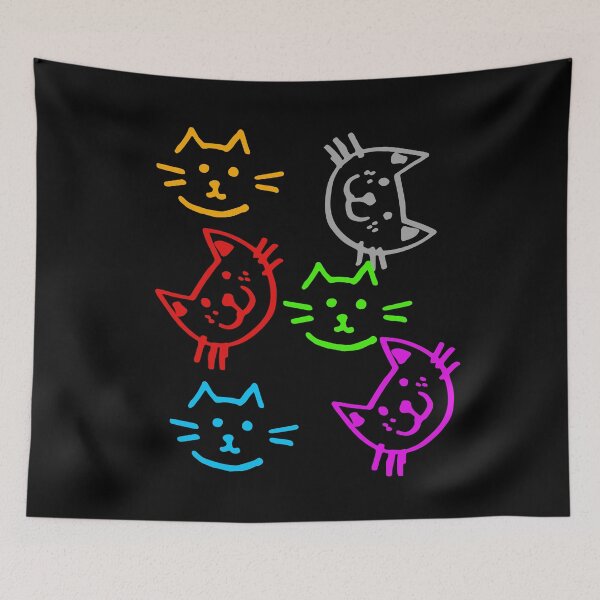 Item preview, colorful faces of happy kittens designed and sold by Moris-shop.