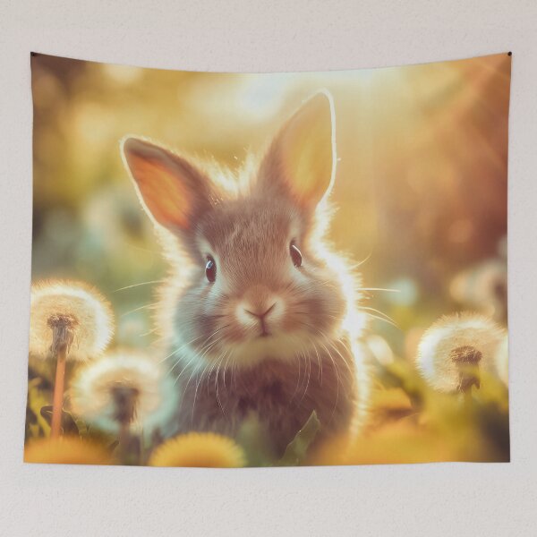 Item preview, Cute Curious Easter Bunny Woodland Floral Bunny Rabbit designed and sold by SideKickCreates.