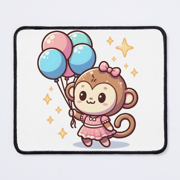 Item preview, Kawaii Monkey With Party Dress designed and sold by CanvasCutie.