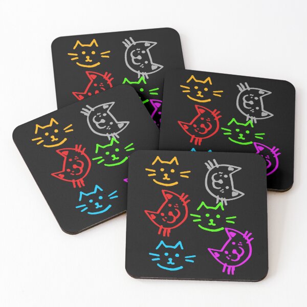 Item preview, colorful faces of happy kittens designed and sold by Moris-shop.