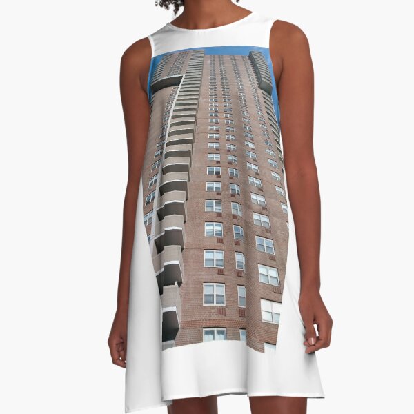 New York, Manhattan, New York City, Skyscraper, tower block, high rise building, tower, block, high rise, building A-Line Dress