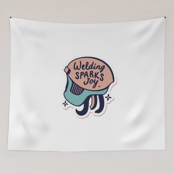 Item preview, Welding Sparks Joy Cartoon Welder Design designed and sold by NiftyWrx.
