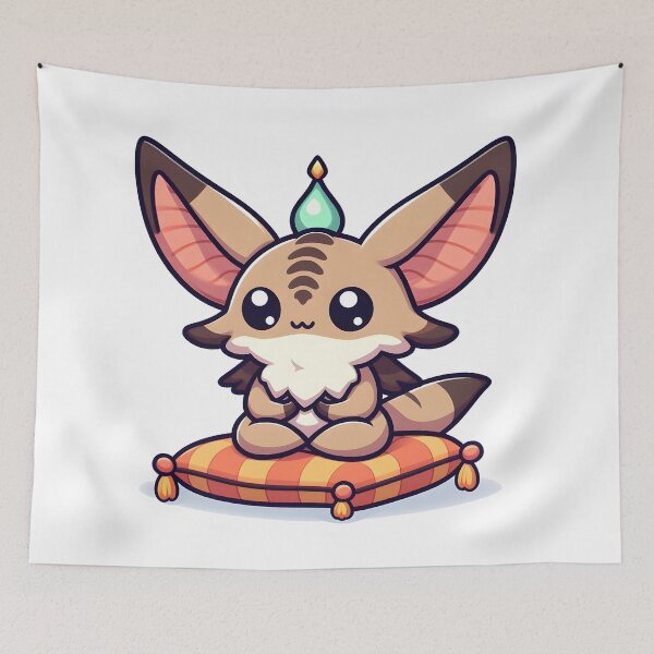 Item preview, Kawaii Xenops With A Meditation Cushion designed and sold by CanvasCutie.
