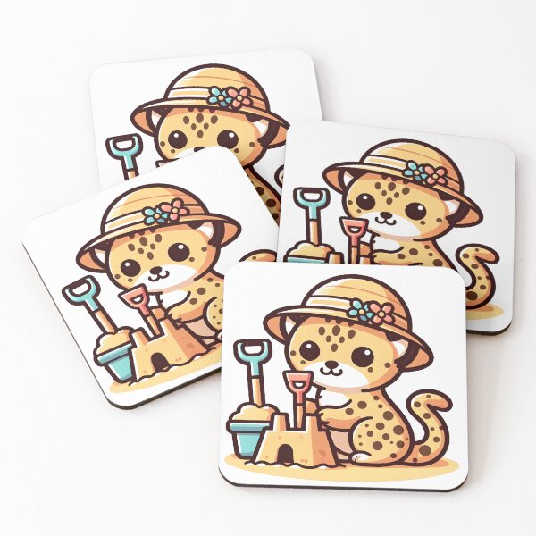 Item preview, Kawaii Cheetah Wearing A Sunhat designed and sold by CanvasCutie.
