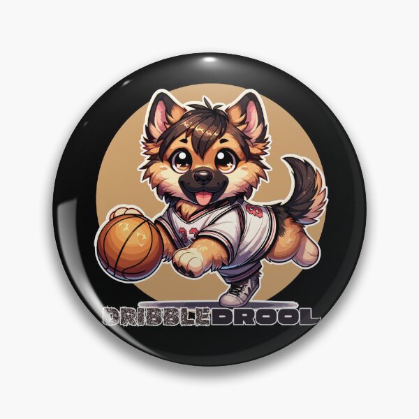 Item preview, Dribble Drool | German Shepherd playing basketball designed and sold by ParenthoodPuns.