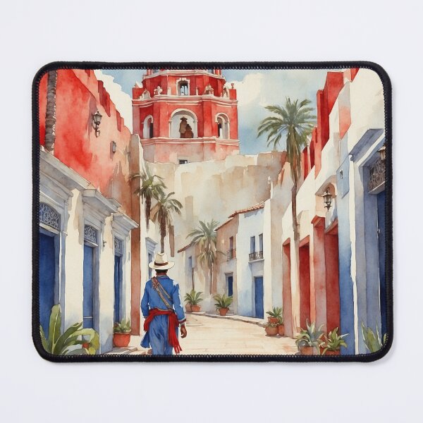 Aperçu de l'œuvre Zempoala Hidalgo Mexique Magic Town Vintage Voyage Tourisme Aquarelle Poster créée et vendue par TravelersGems.