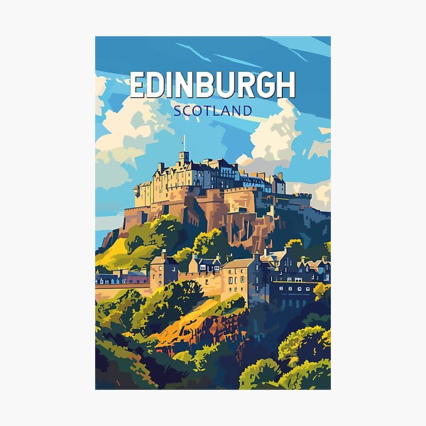 Item preview, Edimbourg Ecosse Voyage Art Vintage designed and sold by KrisSidDesigns.