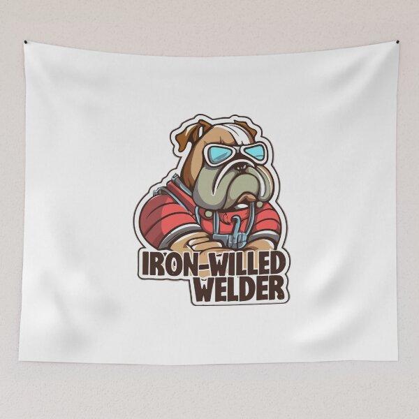 Item preview, Iron-Willed Welder Bulldog - Comic Style Design designed and sold by NiftyWrx.