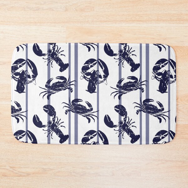 Item preview, Hamptons Blues Crab Lobster and Stripe Pattern designed and sold by CreativeBridge.