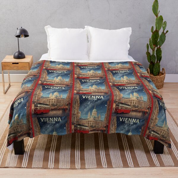 Item preview, Cartel de turismo de viajes vintage de la noche estrellada de Viena Austria designed and sold by TravelersGems.