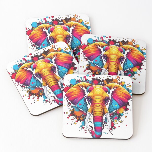 Item preview, Cute Little Elephant With Googly Eyes And Colorful Blobs Of Paint designed and sold by Raafat.art.