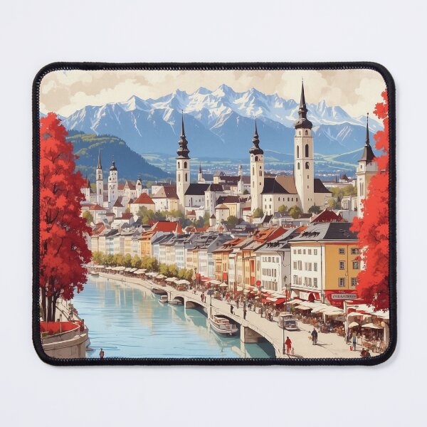 Item preview, Villach Austria Vintage Travel Tourism Poster designed and sold by TravelersGems.