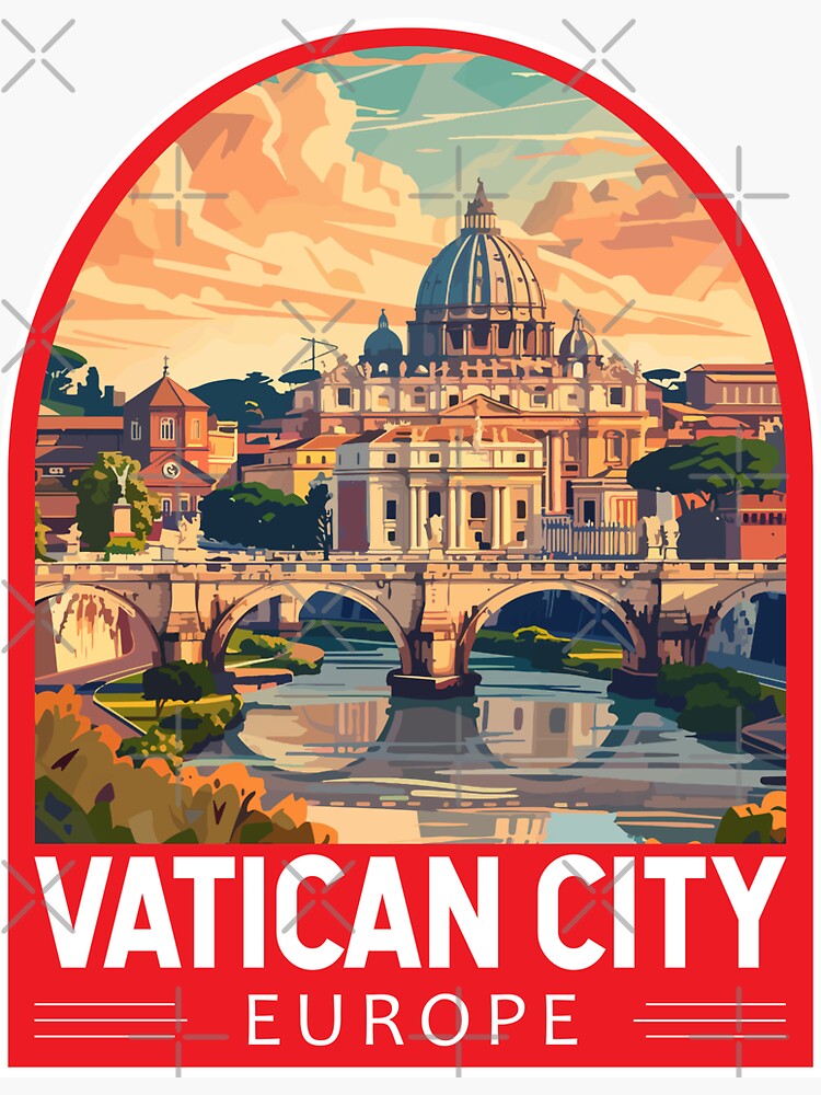 Vatican City Travel Art Emblem Sticker