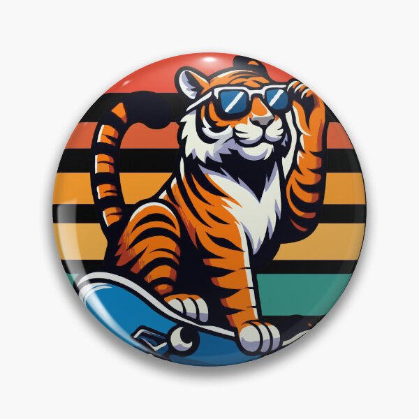 Aperçu de l'œuvre Cool Tiger fait du skateboard avec des lunettes de soleil créée et vendue par McThingummy.