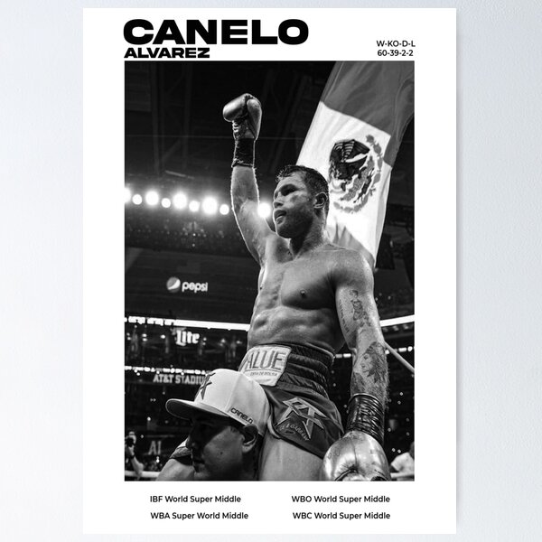Item preview, Canelo Alvarez black & white poster designed and sold by s8mePrints.