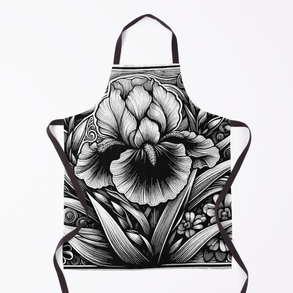 Item preview, Iris Flower Black and White Design Tile Sticker designed and sold by carlarmes.