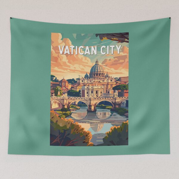 Item preview, Vatican City Travel Art Vintage designed and sold by KrisSidDesigns.