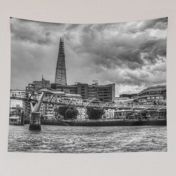 Item preview, London Millennium Footbridge And Shard, Black And White designed and sold by Paul Thompson Photography.