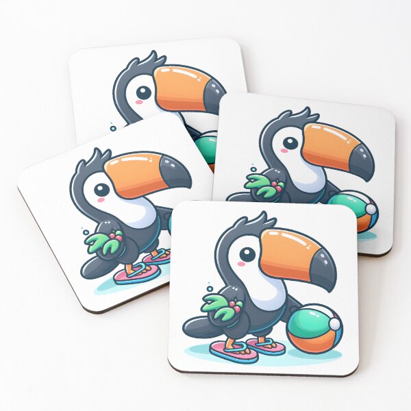 Item preview, Kawaii Toucan With Flip Flops designed and sold by CanvasCutie.