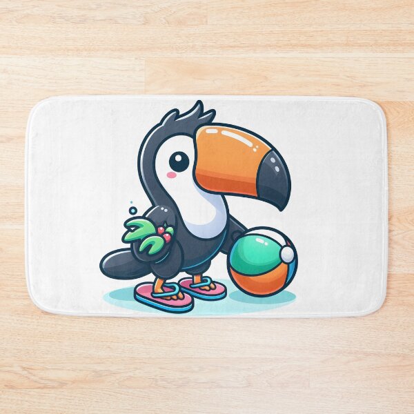 Item preview, Kawaii Toucan With Flip Flops designed and sold by CanvasCutie.