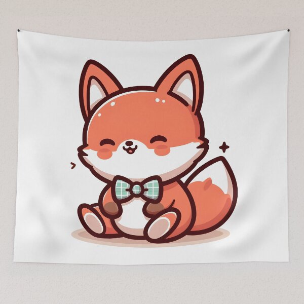 Item preview, Kawaii Fox With Bow Tie designed and sold by CanvasCutie.