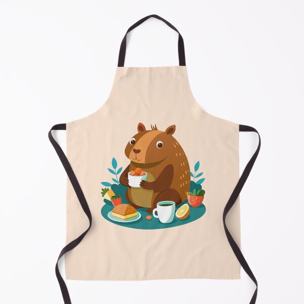 Item preview, Capybara Eating Breakfast Cute Rodent Risograph  designed and sold by Lelijo.