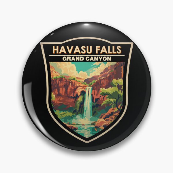 Item preview, Havasu Falls Grand Canyon Travel Art Badge designed and sold by KrisSidDesigns.